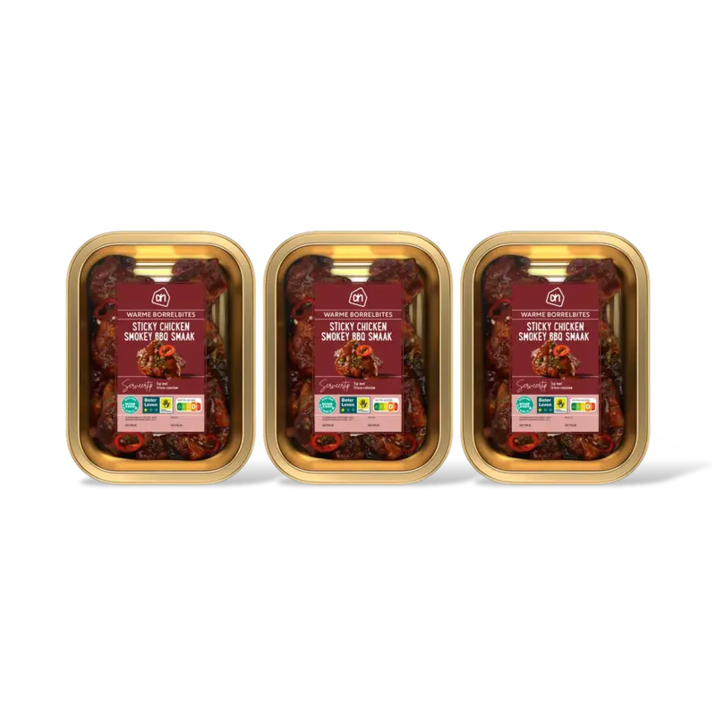 Sticky chicken smokey BBQ smaak 3-pack