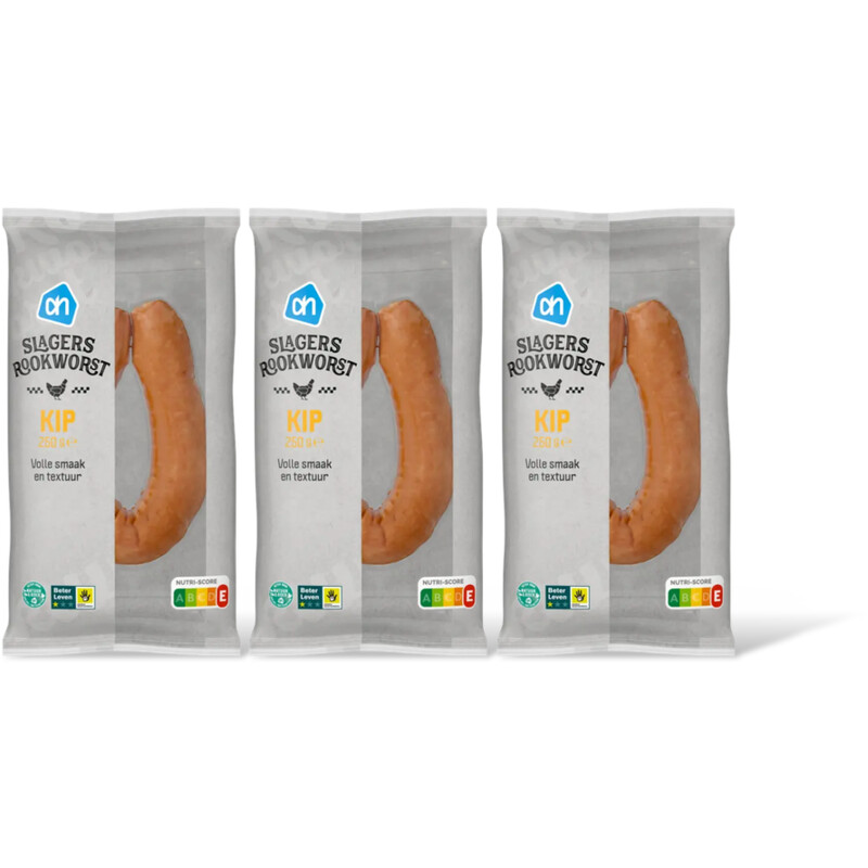 AH Slagersrookworst kip 3-pack