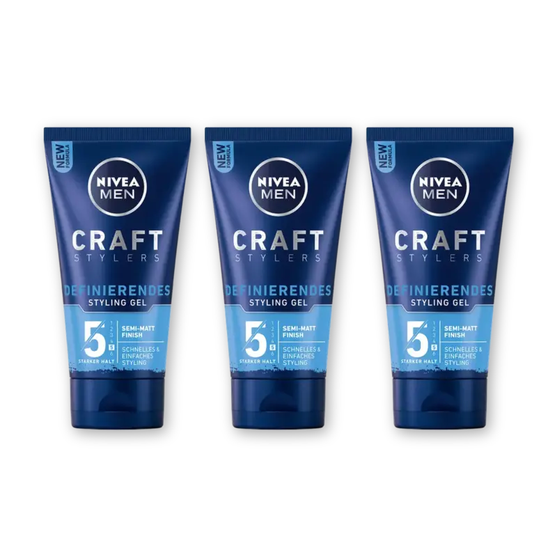 NIVEA Men craft styling matte gel 3-pack