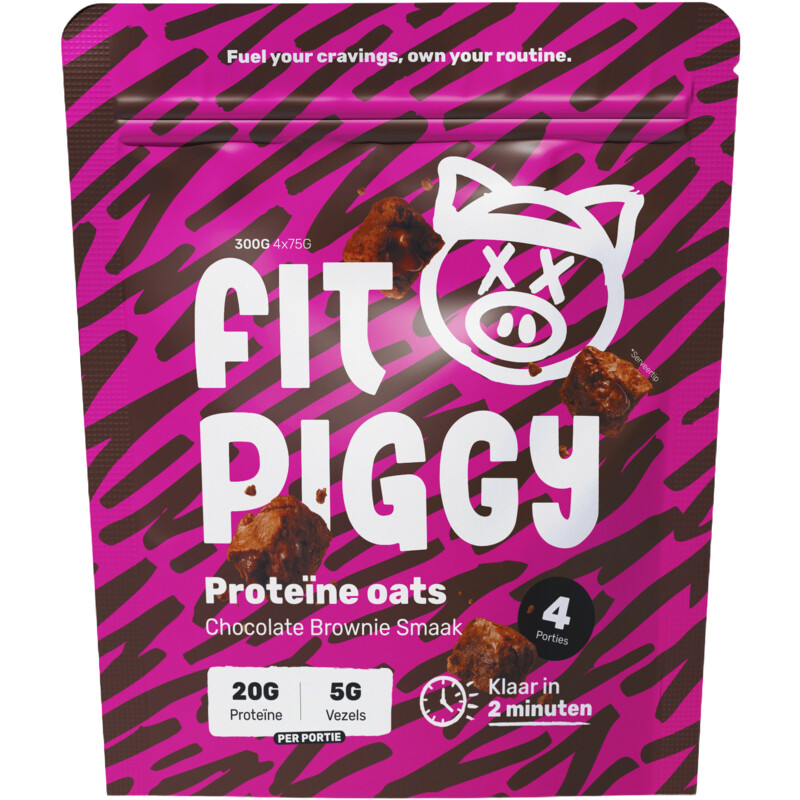 Een afbeelding van Fit Piggy Proteïne oats chocolate brownie