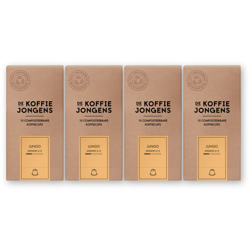 De Koffiejongens Lungo capsules 4-pack