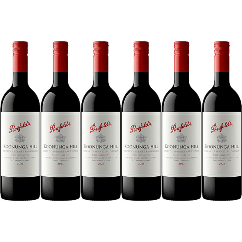 Een afbeelding van Penfolds Koonunga hill shiraz cabernet 6 flessen
