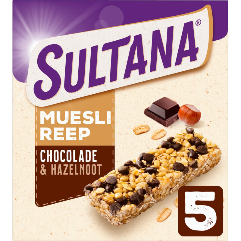 Een afbeelding van Sultana Mueslireep chocolade & hazelnoot