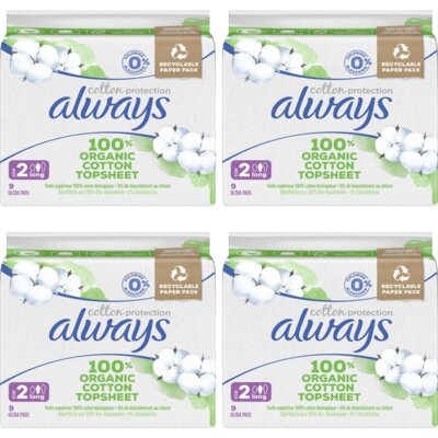 pdp-image-Always Maandverband Cotton Long 4-pack