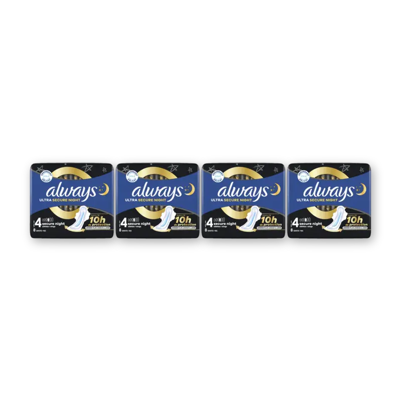 Always Maandverband Secure Night 4-pack