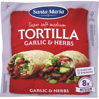 pdp-image-Santa Maria Tortilla wraps garlic&herbs 8x medium