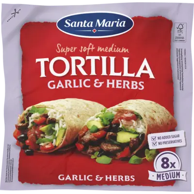 pdp-image-Santa Maria Tortilla wraps garlic&herbs 8x medium