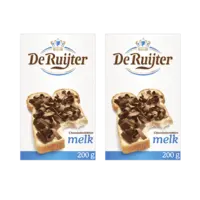 De Ruijter Chocolade vlokken melk 2-pack