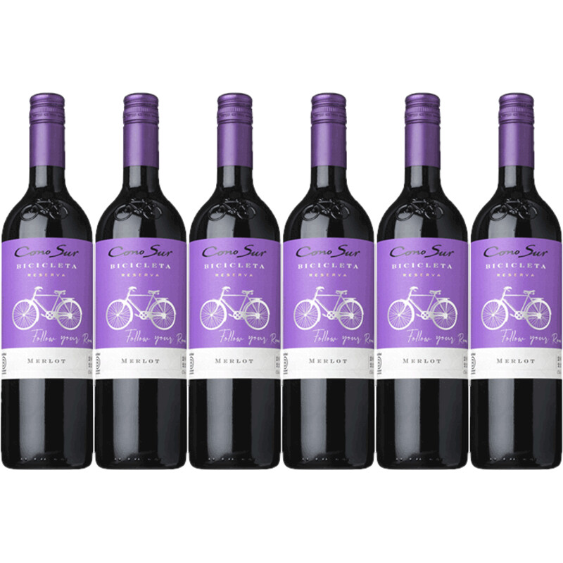 Een afbeelding van Cono Sur Bicicleta merlot 6 flessen