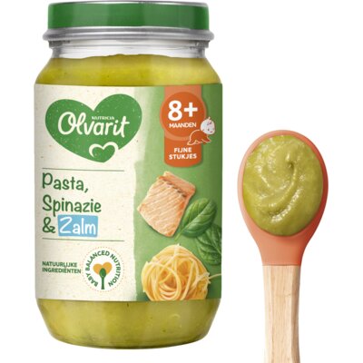 pdp-image-Olvarit Pasta, spinazie en zalm 8m+