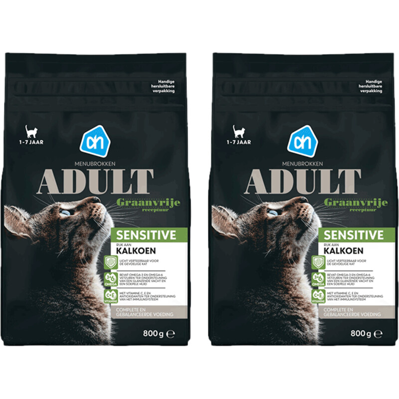 Een afbeelding van AH Premium brok adult sensitive 2-pack