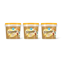 AH Smeuige pindakaas met stukje pinda 3-pck