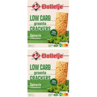 Een afbeelding van Bolletje 50% groente crackers spinazie 2-pack