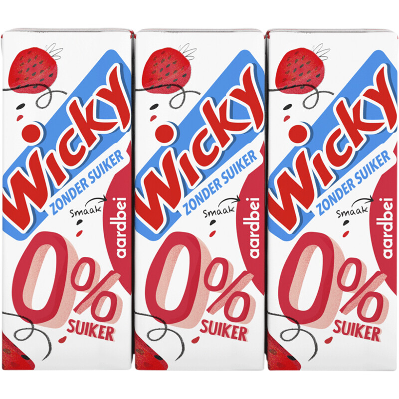 Een afbeelding van Wicky Aardbei 0% suiker 6-pack