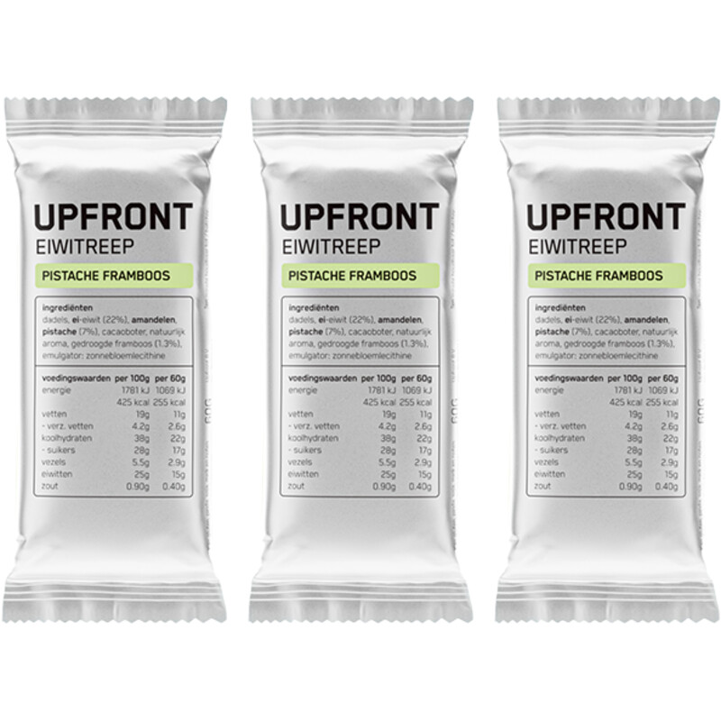 Een afbeelding van Upfront Eiwitreep pistache framboos 3-pack