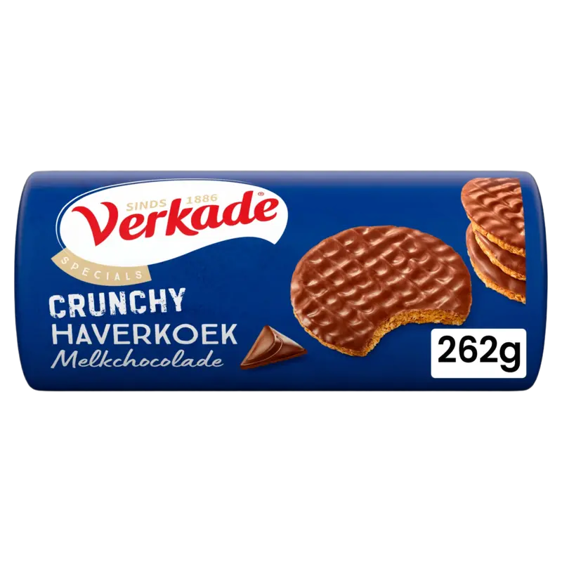Verkade Crunchy haverkoek melkchocolade