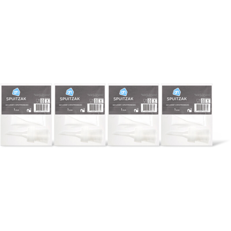 AH Spuitzak met 5 kunststofmondjes 4-pack