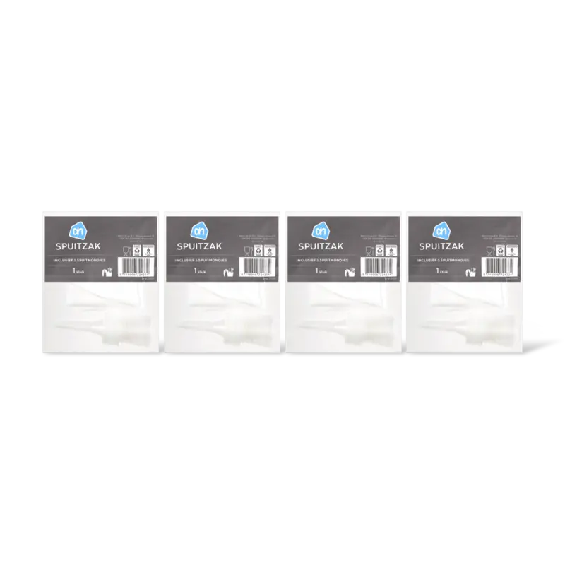Spuitzak met 5 kunststofmondjes 4-pack