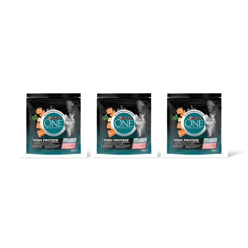 Purina ONE High protein zalm 3-pack