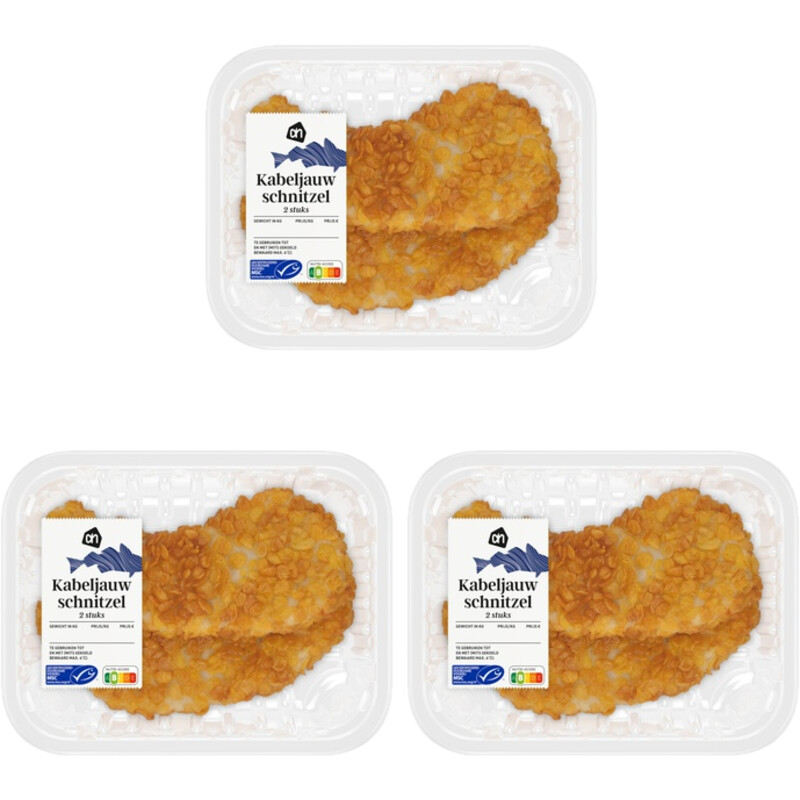 Een afbeelding van AH Kabeljauwschnitzel 2 stuks 3-pack