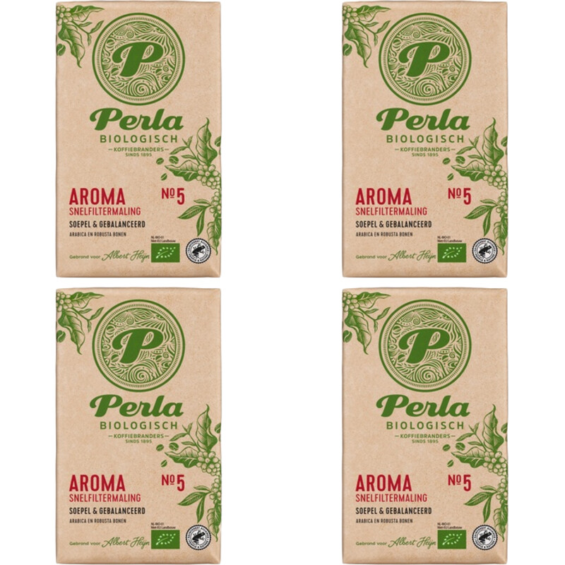 Een afbeelding van Perla Biologisch Aroma snelfiltermaling 4-pack