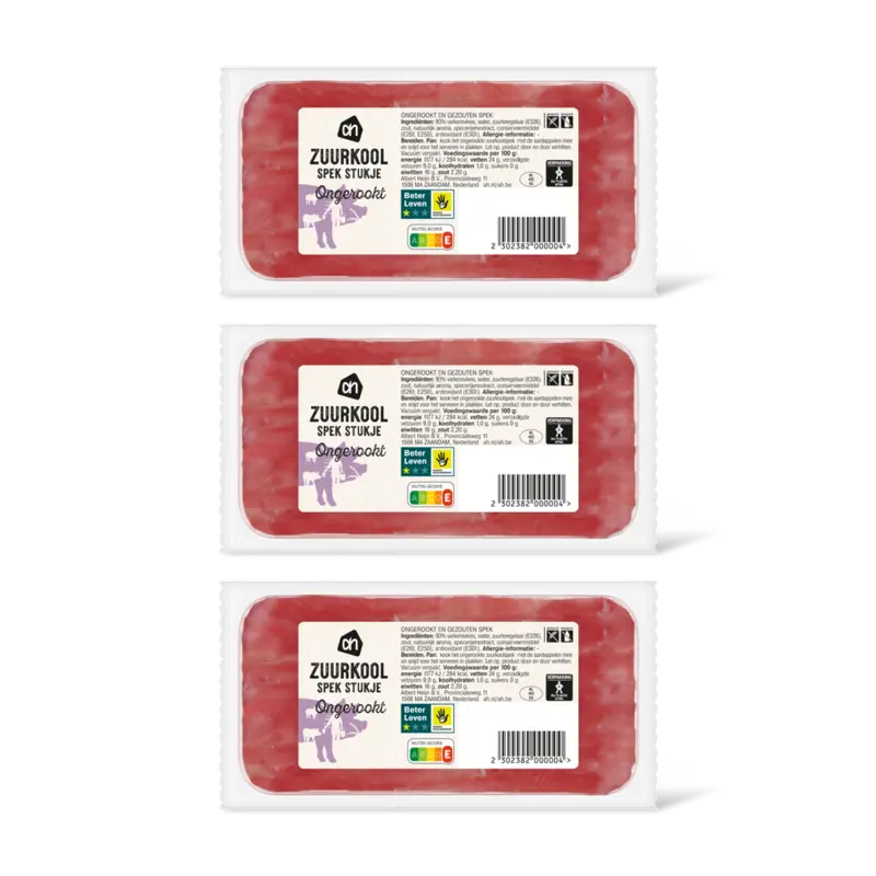 AH Ongekookt zuurkool spek stukje 3-pack
