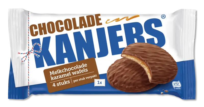 Kanjers Melkchocolade Karamel Wafels 4 Stuks