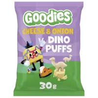 Goodies Snack dino puffs cheese & onion 3+ jaar