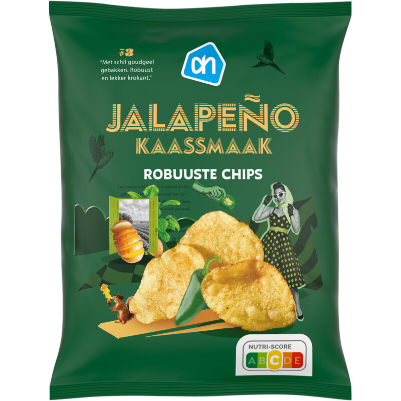 Een afbeelding van AH Robuuste chips kaassmaak jalapeno