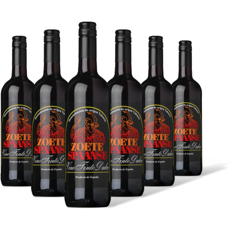 Spaanse wijn vino tinto dulce 6 flessen