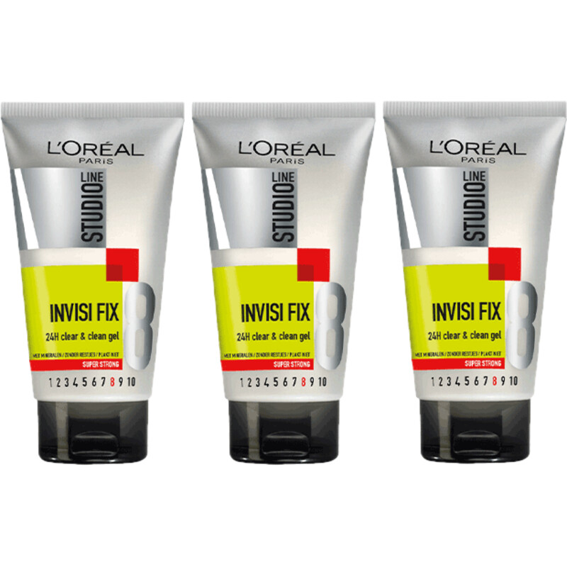 Een afbeelding van Elvive Invisi Fix gel super strong 3-pack