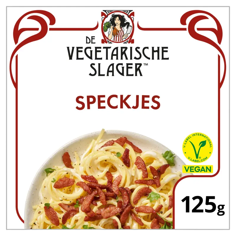 Vegetarische Slager Vegan geroockte speckjes