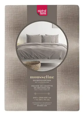 pdp-image-Mistral Home Dekbedovertrek mousseline bruin 2-pers