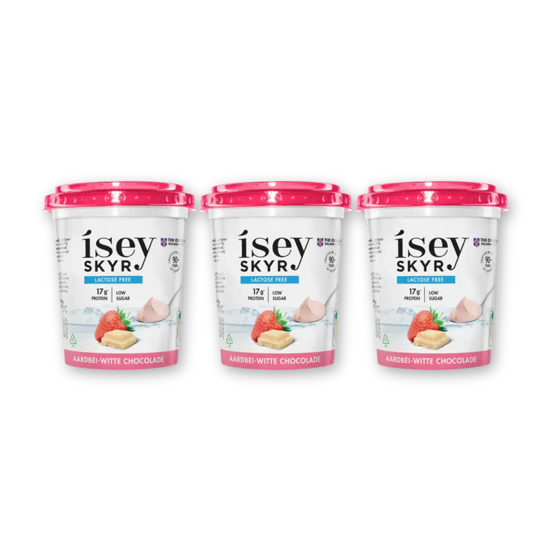 Isey Skyr aardbei witte chocolade 3-pack