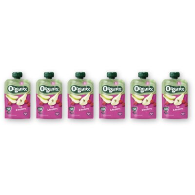 pdp-image-Organix Knijpfruit peer framboos 6m+ 6-pack