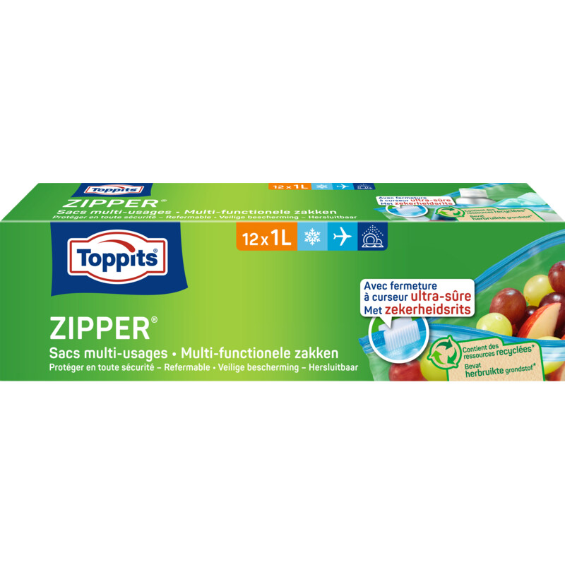Een afbeelding van Toppits Zipper multi-functionele zakken 1 liter