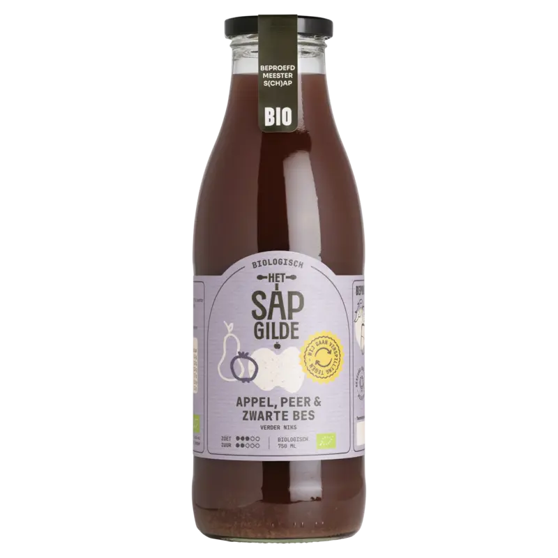 Appel peer zwarte bessensap bio