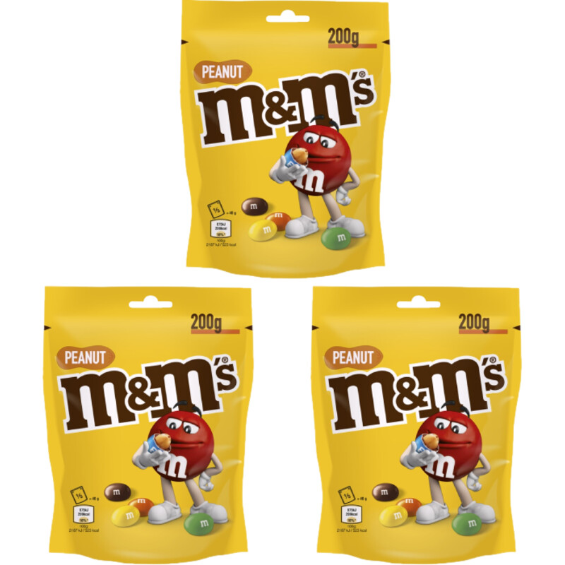 Een afbeelding van M&M'S Pinda melk chocolade 3-pack