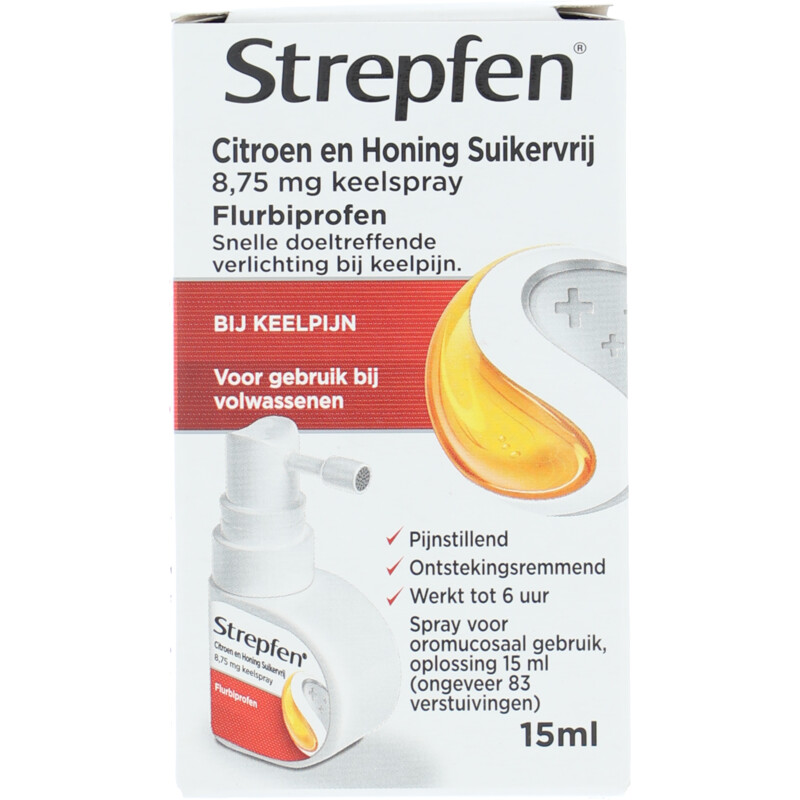 Een afbeelding van Strepfen Keelspray citroen & honing
