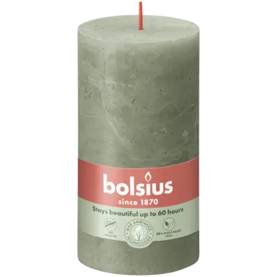 pdp-image-Bolsius Rustieke kaars olijfgroen 13cm