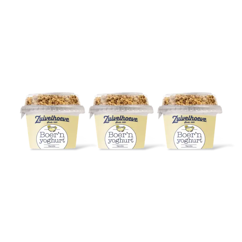 Boer'n yoghurt vanille & muesli 3-pack