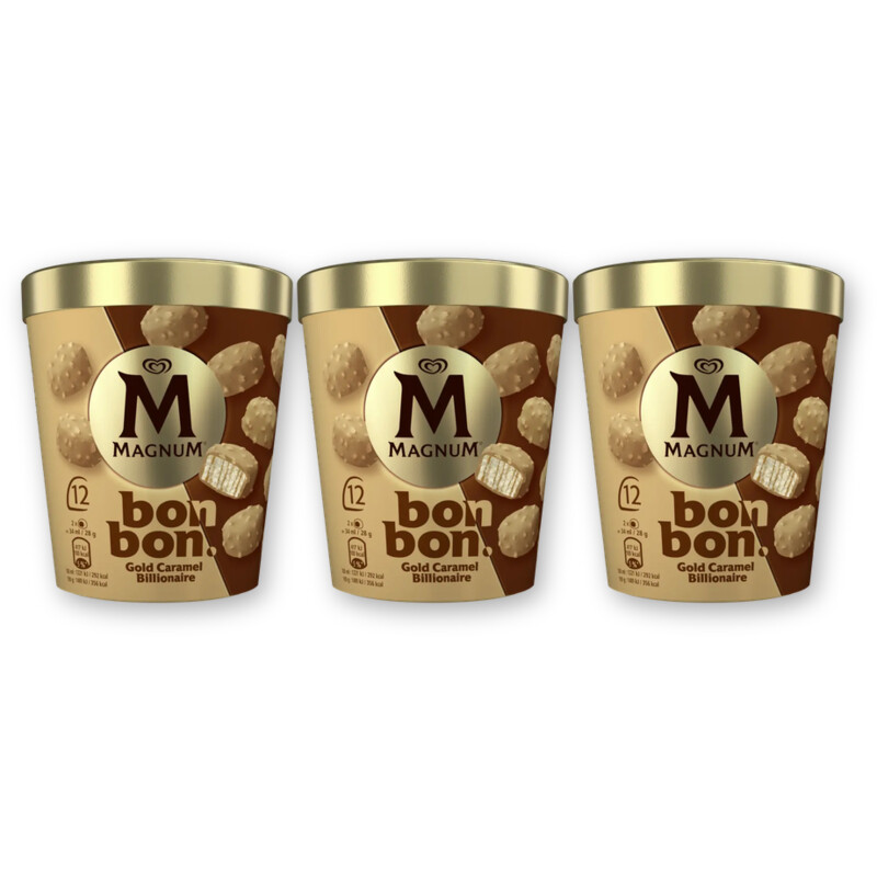 Magnum Bonbon gold caramel billionaire 3-pack