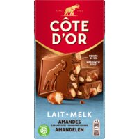 Een afbeelding van Côte d'Or Reep melk gekarameliseerde amandelen