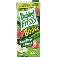 Een afbeelding van DubbelFrisss Boost aardbei & peer met appel