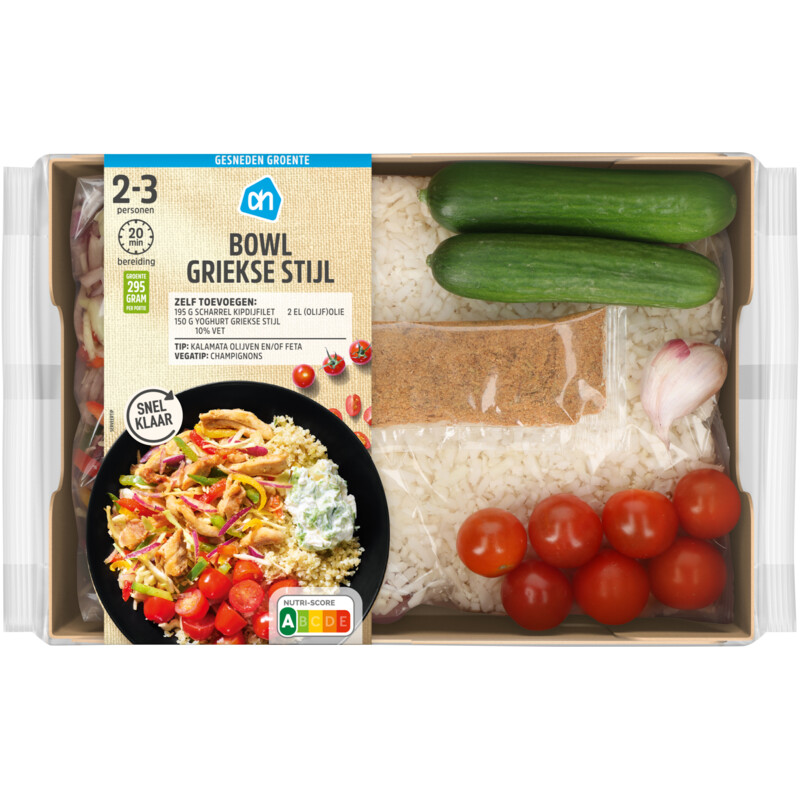 AH Gesneden verspakket bowl Griekse stijl