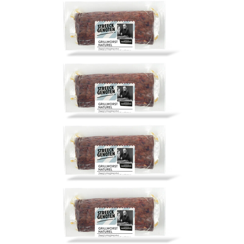 Streeckgenoten Grillworst naturel stukje 4-pack