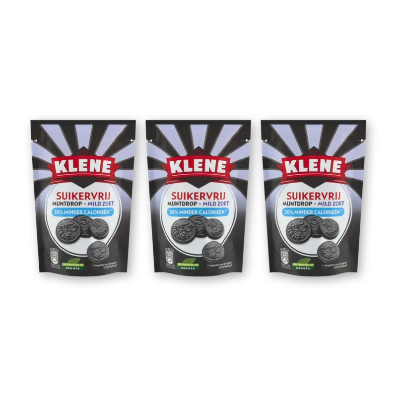 Klene Suikervrij muntdrop 3-pack