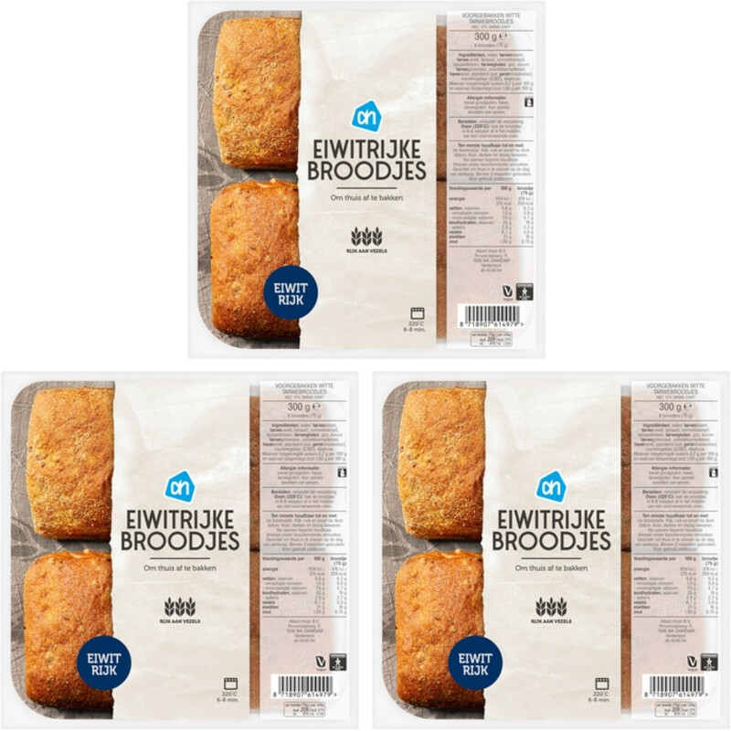 Een afbeelding van AH Eiwitrijke broodjes 3-pack