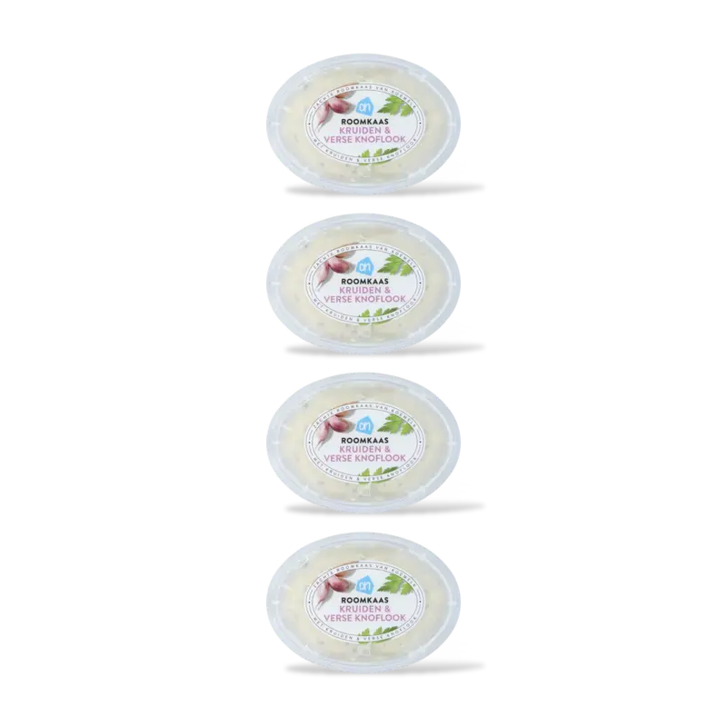 Roomkaas knoflook & kruiden 4-pack