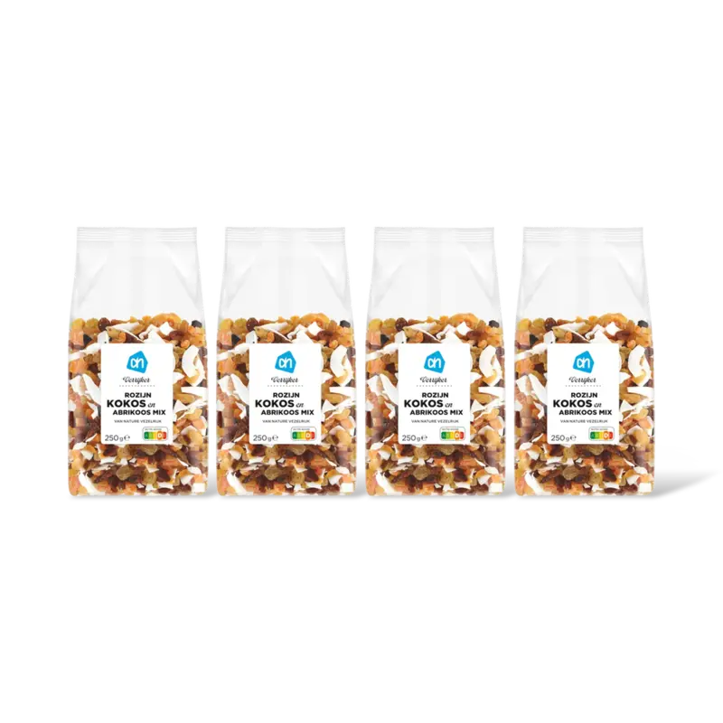 AH Verrijker rozijn kokos en abrikoosmx 4pk
